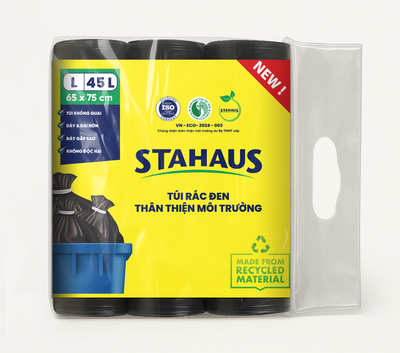 Túi rác TTMT Stahaus Bio (đen) size L 65x75cm (45L) 3 cuộn/ 1kg