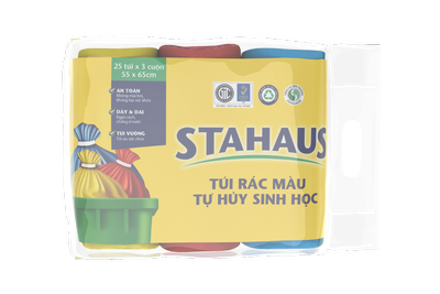 Túi rác màu (Xanh, Hồng, Vàng) THSH STAHAUS 55x65cm