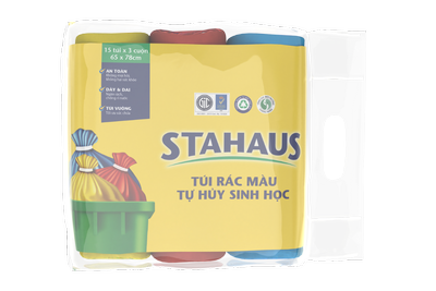 Túi rác màu (Xanh, Hồng, Vàng THSH STAHAUS 65x78cm