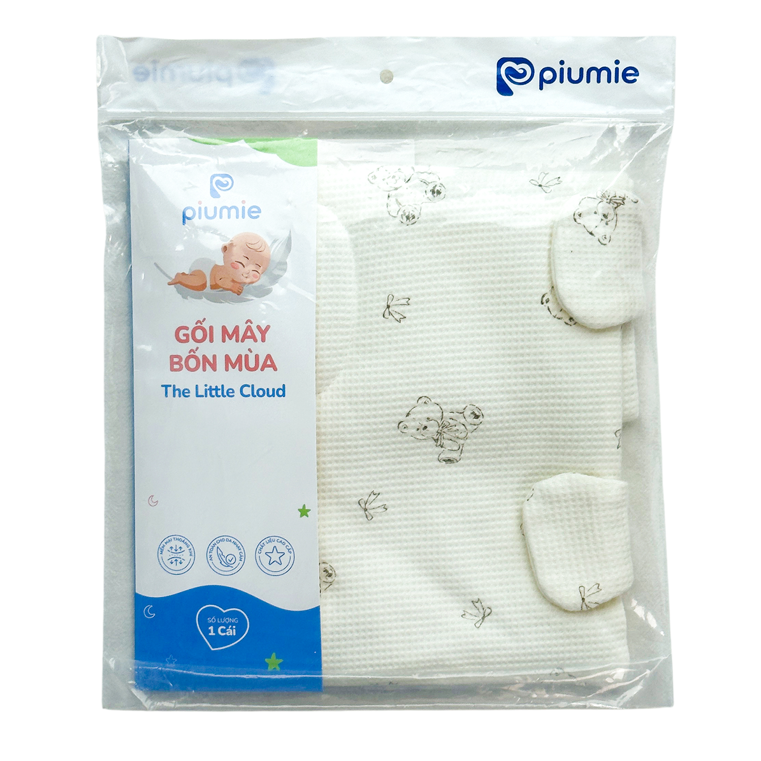 Gối mây bốn mùa Waffle Cotton