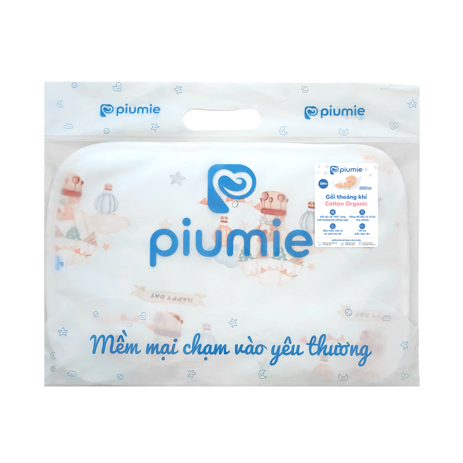 Gối sơ sinh thoáng khí Pure Cotton