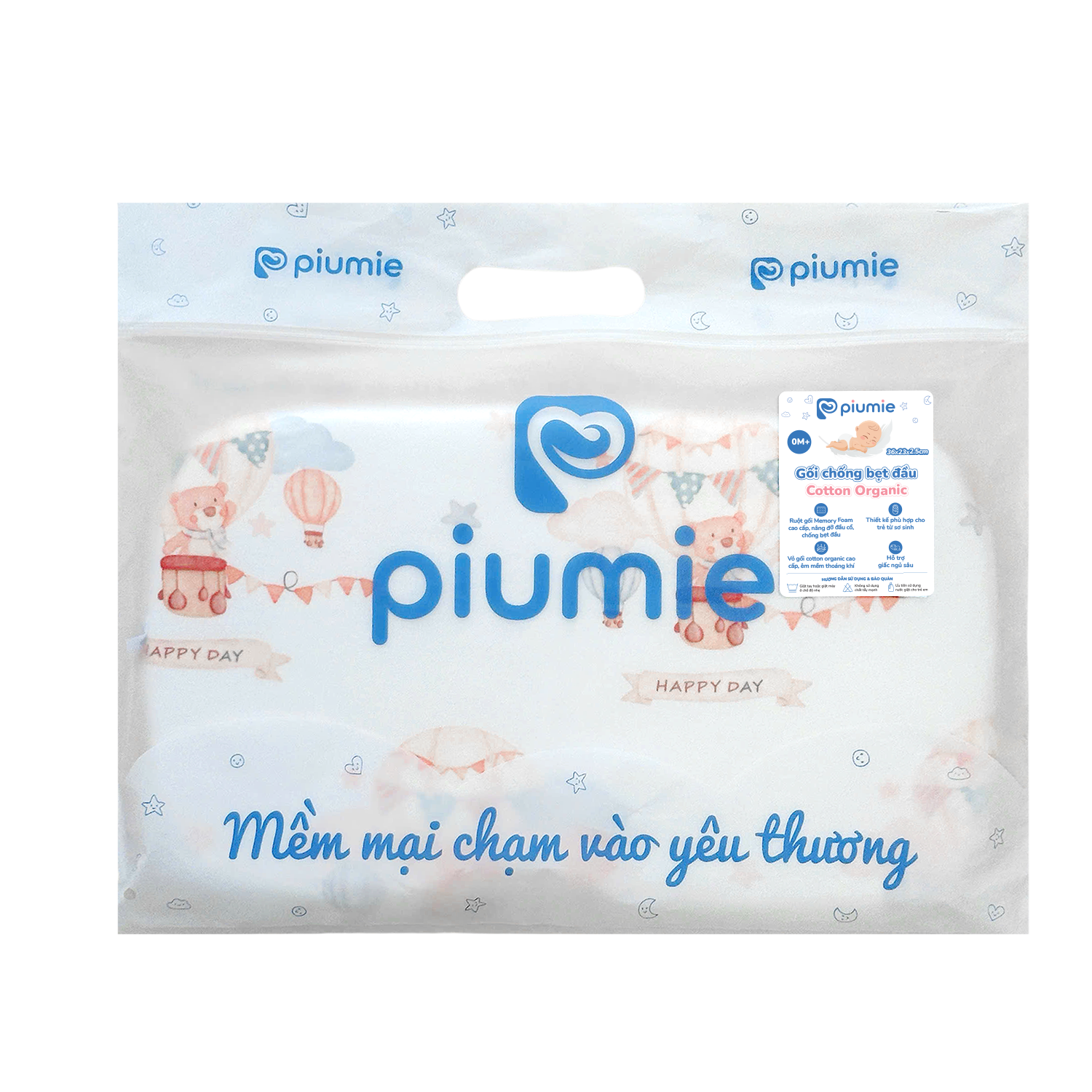 Gối thoáng khí chống bẹt đầu/ méo đầu Pure Cotton
