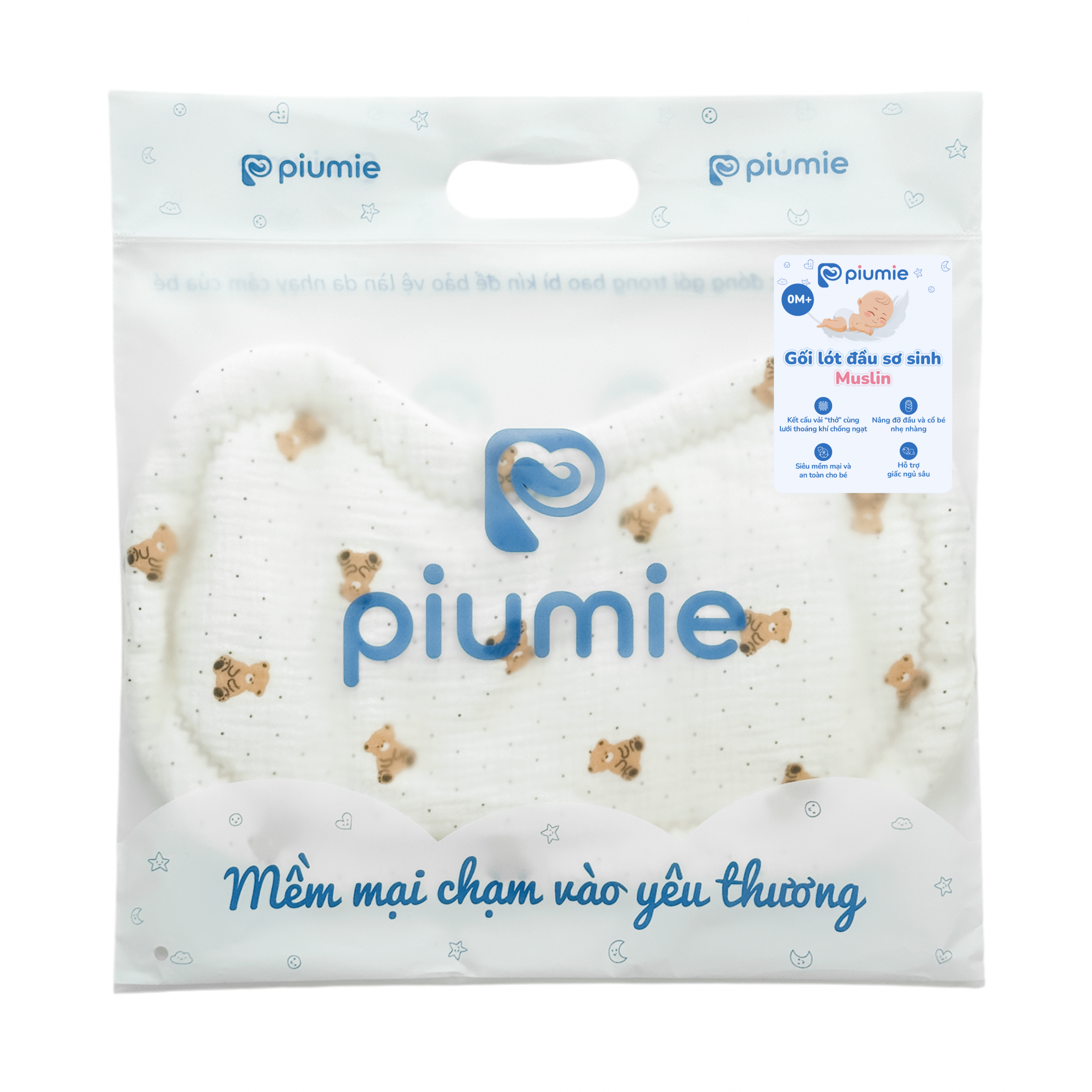 Gối lót đầu sơ sinh Muslin